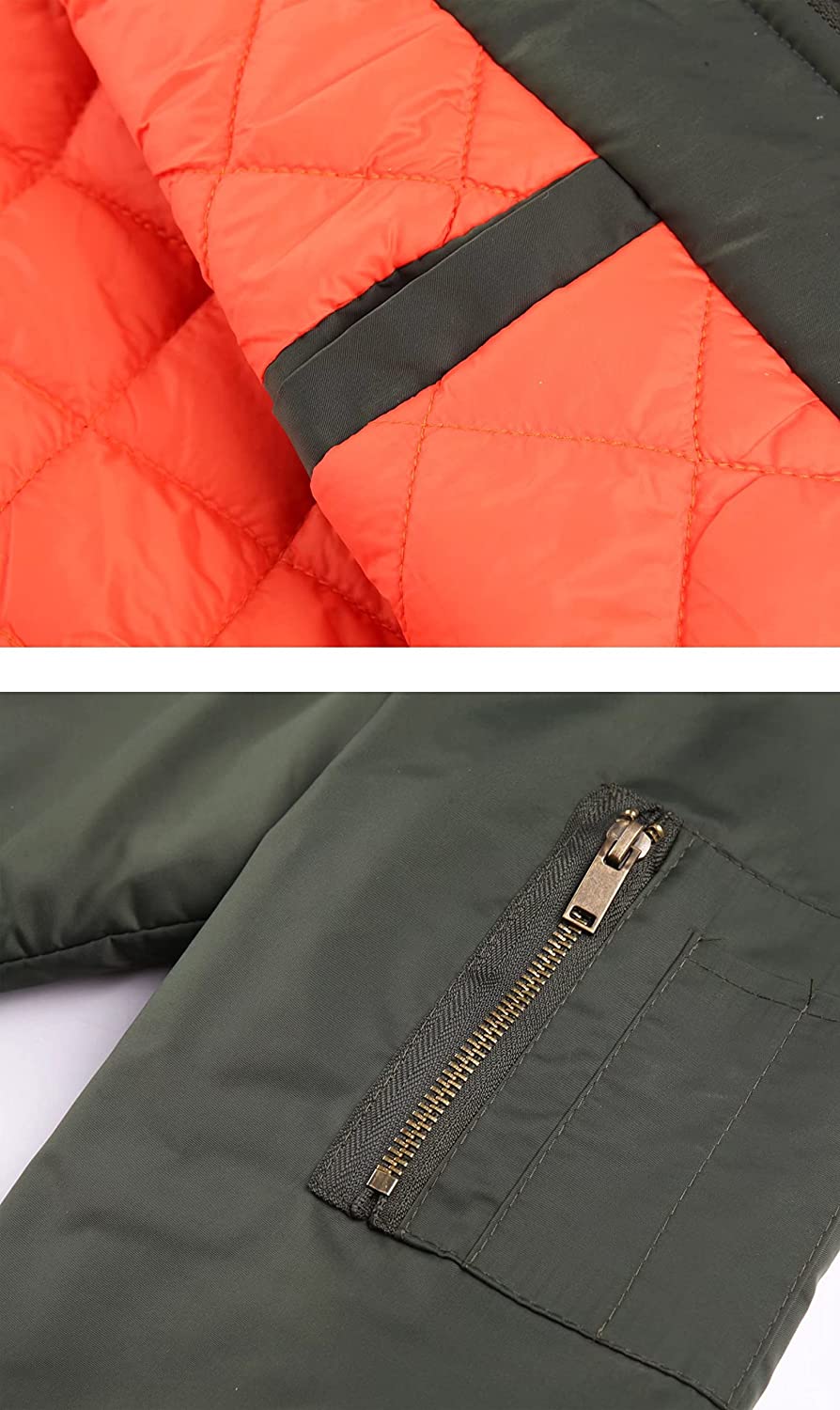 MAGCOMSEN Men's Bomber Jacket Fall Winter Warm Jackets Full Zip Padded Coats Windproof Thick Jackets Outwear Zipper Pockets - Image 4